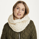 B30186 White 100% Wool Irish Snood Scarf Lifestyle Gaelsong