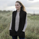 B30189 SuperSoft Merino Pocket Aran Scarf CHARCOAL Gaelsong