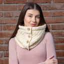 B30190 Honeycomb Aran Buttoned Snood Scarf Gaelsong
