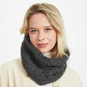 B30193-CHARCOAL SuperSoft Merino Cable Infinity Scarf Gaelsong