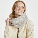 B30193 OATMEAL Colour SuperSoft Merino Cable Infinity Scarf Gaelsong