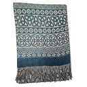 B30197 Inisheer Trinity Knot Fringed Scarf- Teal Studio Gaelsong