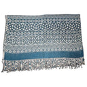 B30197 Inisheer Trinity Knot Fringed Scarf- Teal Studio Gaelsong