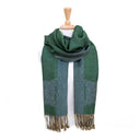 B30199 Fringed Inishloe Celtic Knot Reversible Scarf Gaelsong
