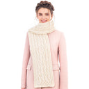 White Chunky Knit Cable Scarf Gaelsong 