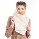 White Chunky Knit Cable Scarf Gaelsong 