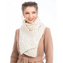 White Chunky Knit Cable Scarf Studio Gaelsong 