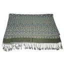 Viscose Celtic Designed Scarf - Green & Light Blue  Gaelsong

