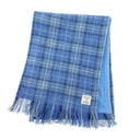 Handmade Harris Tweed Tartan Scarf Light Blue Gaelsong