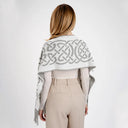 B30239 Celtic Knot Pattern Scarf HARBOR GREY Color Back View Gaelsong
