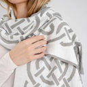 B30239 Celtic Knot Pattern Scarf HARBOR GREY Gaelsong
