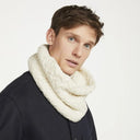 B30248 WHITE SuperSoft Merino Wool Men's Irish Loop Scarf Gaelsong
