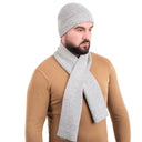 B30250 Color GREY Fishermen Style Mens Merino Scarf Shop online on Gaelsong