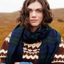 Ladies Textured Lambswool Scarf Blackwatch Lifestyle Gaelsong