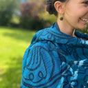 Silk & Cotton Irish Shamrock Scarf Blue Lifestyle  Gaelsong