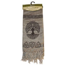 Silk & Cotton Irish Tree of Life Scarf Grey Gaelsong
