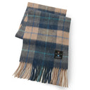 Scottish Check Lambswool Scarf Navy Beige Gaelsong