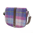 B40170 Handwoven Harris Tweed Tartan Shoulder Bag Purple Pink Gaelsong
