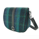 B40170 Handwoven Harris Tweed Tartan Shoulder Bag Turquoise  Gaelsong

