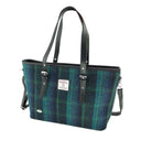 B40172 TURQUOISE Colour Handmade Tartan Harris Tweed Large Tote Bag Gaelsong

