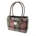 B40175 Classic Harris Tweed Tartan Handbag Green Pink Gaelsong
