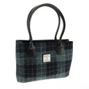 B40175 Classic Harris Tweed Tartan Handbag Grey Black Gaelsong
