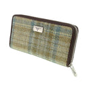 Women's Handwoven Harris Tweed Zip Wallet Beige Gaelsong
