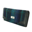B40210 Handmade Harris Tweed Long Purse Blue Turquoise Gaelsong
