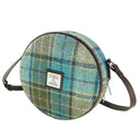 Harris Tweed Round Shoulder Bag Turquoise Gaelsong