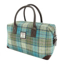 B40223 TURQUOISE TARTAN Colour Handmade Tartan Harris Tweed Overnight Bag Gaelsong
