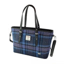 B40241 Handmade Harris Tweed Tote Bag Blue Purple Gaelsong
