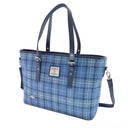 B40241 Handmade Harris Tweed Tote Bag Light Blue Check Gaelsong
