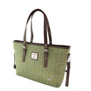 B40241 Handmade Harris Tweed Tote Bag Green Herringbone Gaelsong
