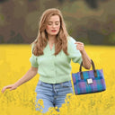 B40242 Small Harris Tweed Tote Green Purple Gaelsong
