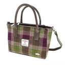 B40242 Small Harris Tweed Tote Green Plum Gaelsong
