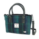 B40242 Small Harris Tweed Tote Blue With Turquoise Gaelsong
