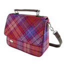B40243 Harris Tweed Square Shoulder Bag-Orange Purple Tartan Gaelsong
