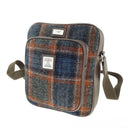 B40247 Handwoven Harris Tweed Travel Bag Grey with Rust Overcheck Gaelsong
