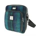 B40247 Handwoven Harris Tweed Travel Bag Blue Turquoise Gaelsong
