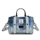 B40248 BLUE TARTAN Colour Handwoven Mini Harris Tweed Satchel Gaelsong
