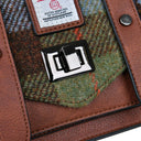 B40248 CHESTNUT Colour Handwoven Mini Harris Tweed Satchel Front Magnetic Closing Details Gaelsong
