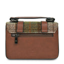 B40248 CHESNUT Colour Handwoven Harris Tweed Satchel Back Side Gaelsong

