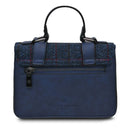 B40248 NAVY Colour Handwoven Harris Tweed Satchel Back Side Gaelsong
