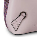 B40249 VIOLET MINI DOGTOOTH Mini Harris Tweed Jura Backpack Back Side Details Gaelsong