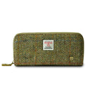 B40250 CHESTNUT HERRINGBONE Colour Handmade Harris Tweed Long Zip Purse Gaelsong