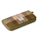 B40250 CHESTNUT TARTAN Colour Handmade Harris Tweed Long Zip Purse Gaelsong