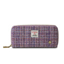 B40250 VIOLET MINI DOGTOOTH Colour Handmade Harris Tweed Long Zip Purse Gaelsong