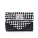 B40251 BLACK WHITE DOGTOOTH Colour Handwoven Small Women's Harris Tweed Wallet Gaelsong
