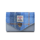 B40251 BLUE TARTAN Colour Handwoven Small Women's Harris Tweed Wallet Gaelsong