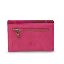 B40251 FUCHSIA TARTAN Colour Handwoven Small Women's Harris Tweed Wallet Back Gaelsong